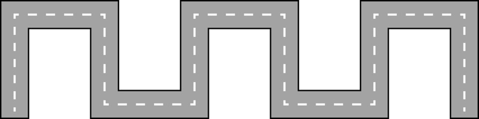 Wavy Zigzag Line Road Route Illustration