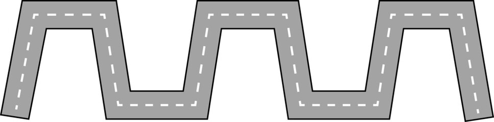 Wavy Zigzag Line Road Route Illustration