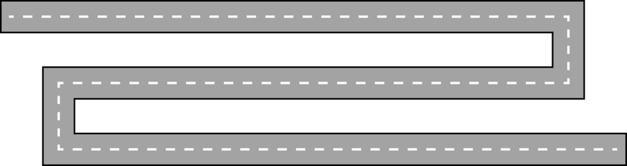 Wavy Zigzag Line Road Route Illustration