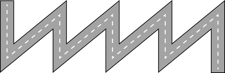 Wavy Zigzag Line Road Route Illustration