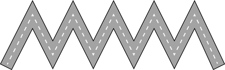 Wavy Zigzag Line Road Route Illustration