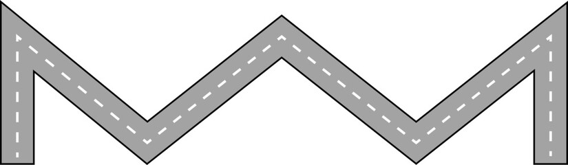 Wavy Zigzag Line Road Route Illustration