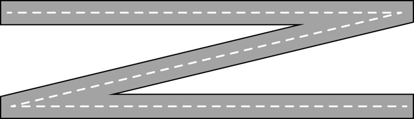 Wavy Zigzag Line Road Route Illustration