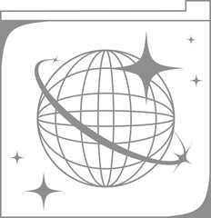 Globe in Y2k Aesthetic