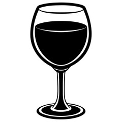 Red wine glass isolated on white background