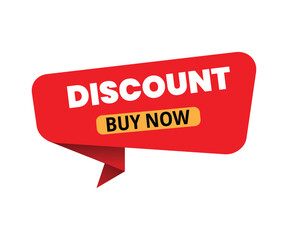 Discount Buy Now Banner Pointer Sticker Vector red sale badges, discount labels for shopping icon