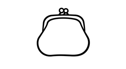 Obraz premium Minimalist line art of vintage coin purse