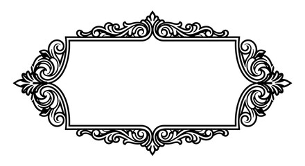 Elegant ornate frame design with intricate black and white line art pattern