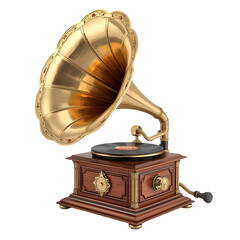 old gramophone isolated on white