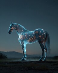 A majestic horse with a constellation of stars