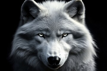 Obraz premium A mesmerizing capture of a wolf's eyes highlighting its wild essence.