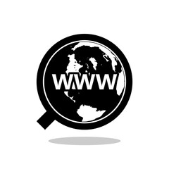 Website domain icon with shadow
