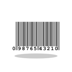 Simple Black Barcode icon with shadow