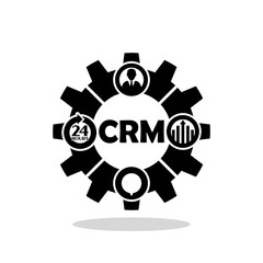 Obraz premium CRM icons, customer relationship management with shadow