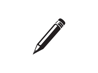 Creative Pencil Icon – Black Vector Design for Writing and Art