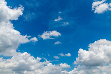 夏の青空と白い雲
