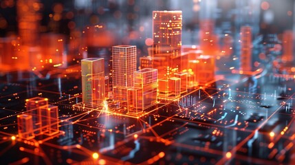 Obraz premium Innovative architect transforms designs into reality with 3d holographic models and generative ai