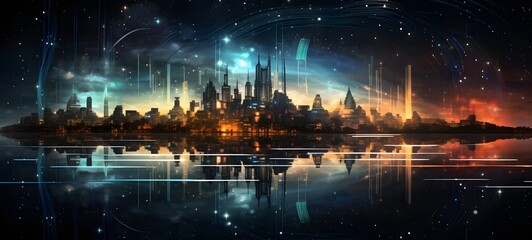 silhouette of Atlantis,generative AI