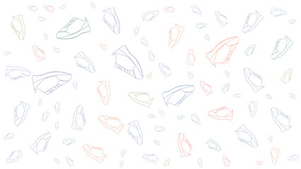 Minimalist Dotted Line Shoe Pattern Vector Background