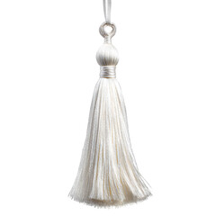 Ribbon tassel ornament, white isolated background