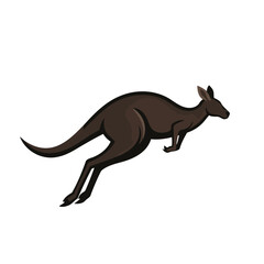 Dynamic Leaping Kangaroo Stylized Vector Illustration in Earthy Tones