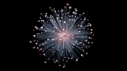 Fototapeta premium Explosive burst of sparkling fireworks against a dark background, creating a festive atmosphere.