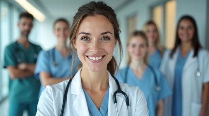 Fototapeta premium the female doctor with a stethoscope