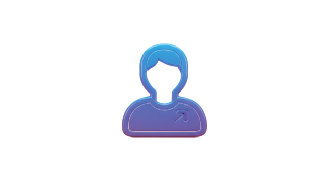 3d icon of 3d render of user icon isolated on transparent background social media and communication concept