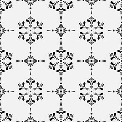 seamless botanical pattern of painted oriental motifs 