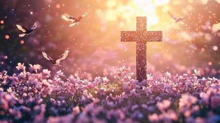 Birds soaring over a meadow evoke a sense of freedom and thankfulness.