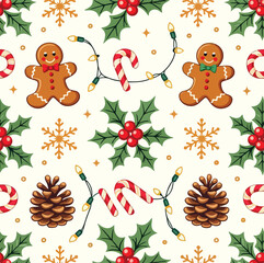 Fototapeta premium christmas seamless pattern