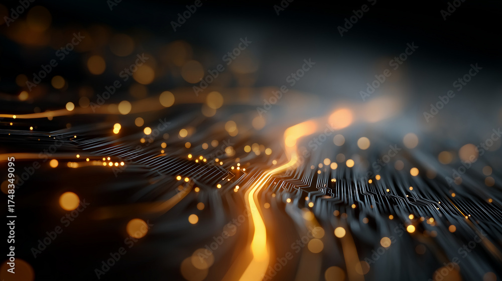 Wall mural abstract digital futuristic design: a captivating visual representation of a high-tech digital lands