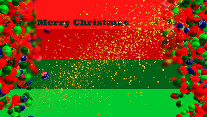 Colorful Christmas Baubles Frame with Text Space – Festive Holiday Background with Bokeh Lights	