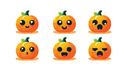 Kawaii Pumpkin Faces Vector Pack