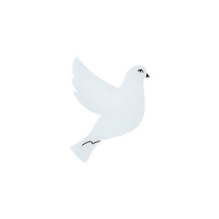 Fototapeta premium Stylized White Dove in Flight Illustration Symbolizing Peace and Hope, Ideal for Spiritual, Wedding, or Tranquil Design Projects with a Modern Aesthetic