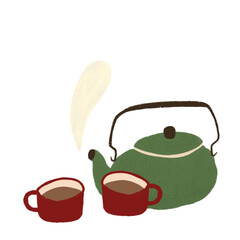 teapot and cup of tea