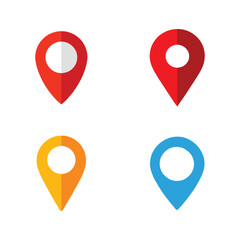 Fototapeta premium Map pointer icons vector set for location, navigation, business, and travel illustration