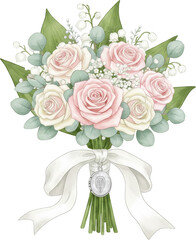 Wedding Bouquet with Romantic Floral Arrangement and Bridal Flowers