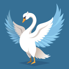 Obraz premium vector illustration of a swan