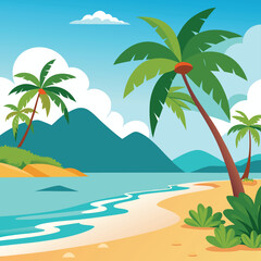 Obraz premium tropical island with palm trees