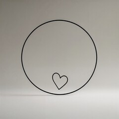 Elegant Circle and Heart Icon — Concept of Eternal Love and Connection