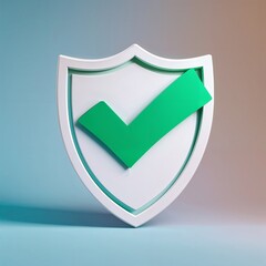 Minimalist Shield and Checkmark Icon for Security, Verification, and Success

