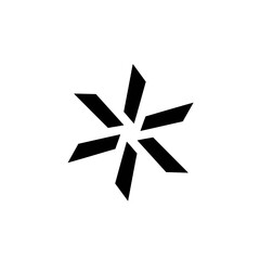 Abstract Geometric Black Starburst Vector Illustration with Dynamic Rotating Elements