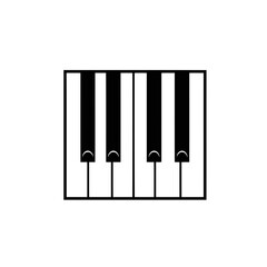 Minimalist Black and White Piano Keyboard Vector Illustration with Square Frame