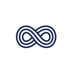 Abstract Multi-Line Navy Blue Infinity Symbol Vector Illustration