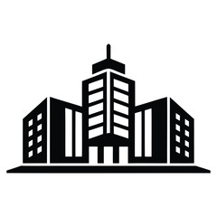 Obraz premium Generative Design Modern Company Building Icon Minimalist Business Silhouette