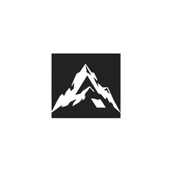 Abstract Black and White Geometric Mountain Peak Vector Illustration