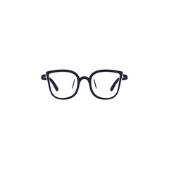 Minimalist Icon of Eyeglasses Stylish Eyewear Illustration for Vision and Fashion Concepts