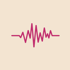 Vibrant Fuchsia Pulse Wave Vector Illustration on Minimal Beige Background