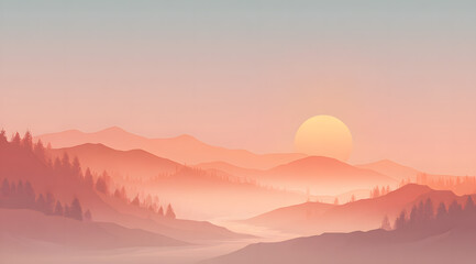 Fototapeta premium sunrise in mountains